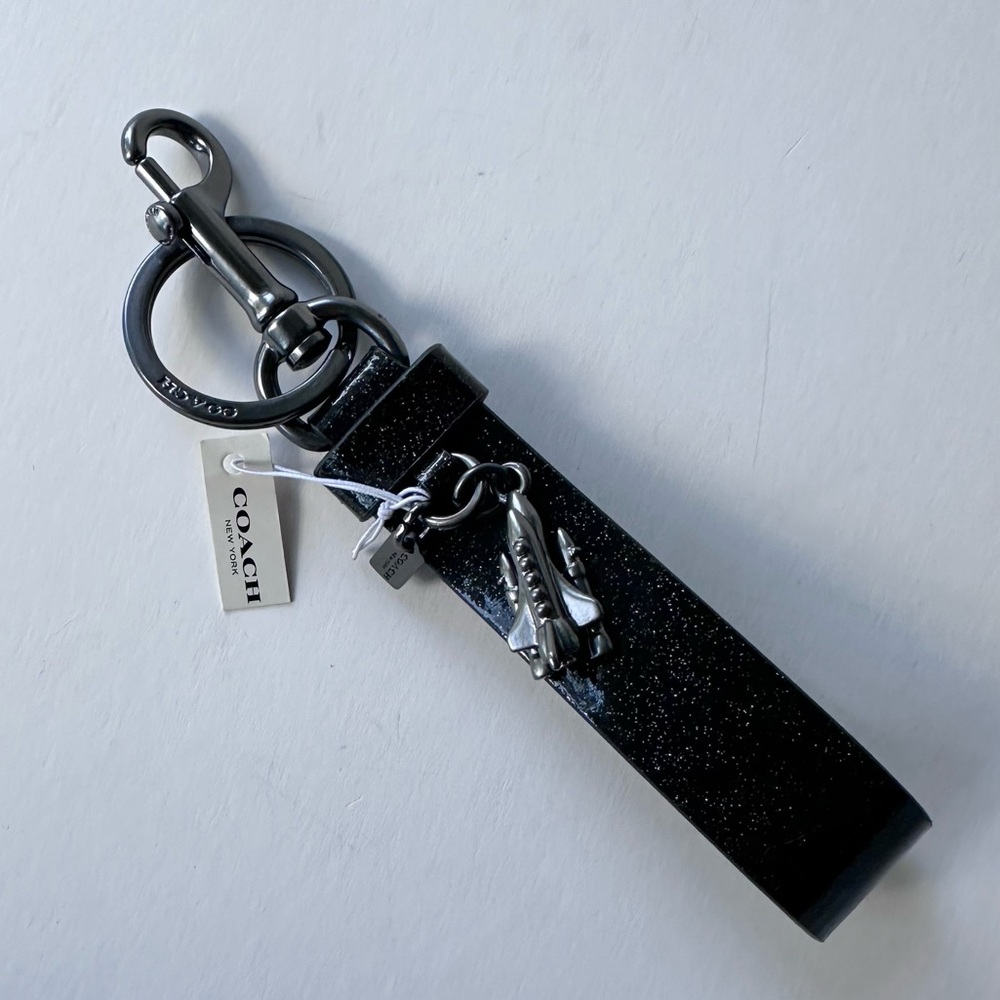 NWT Coach x NASA Limited Edition Glitter Patent Key Fob/Bag Charm - Picture 12 of 16